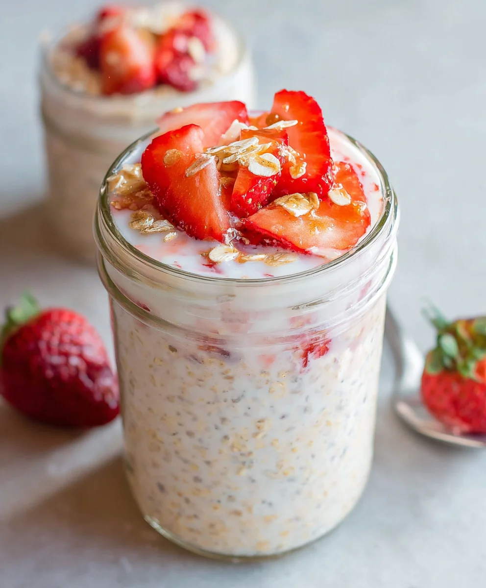 Strawberry Cheesecake Overnight Oats- Easy & Delicious