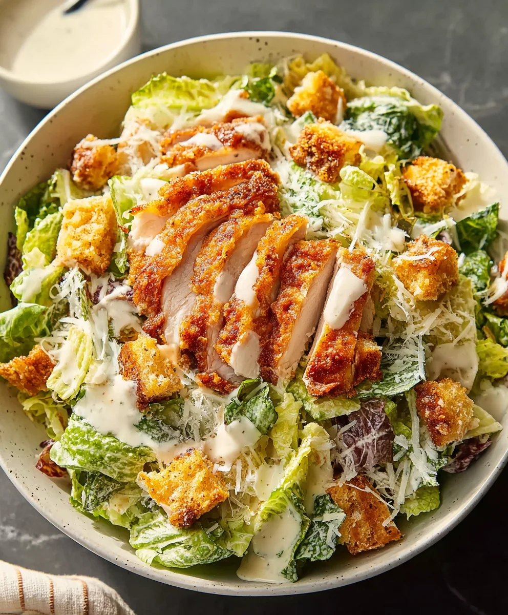 Crispy Chicken Caesar Salad-Easy & Delicious Recipe