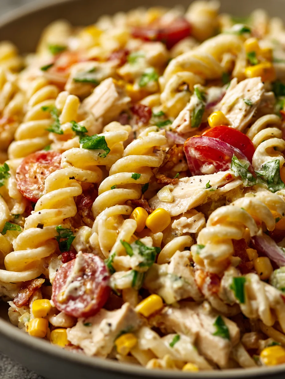 Easy BBQ Chicken Pasta Salad Recipe