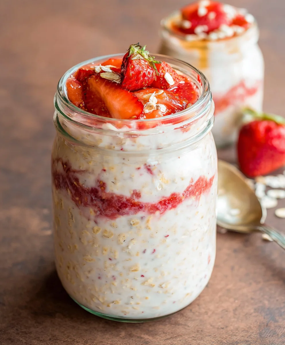 Strawberry Cheesecake Overnight Oats- Easy & Delicious