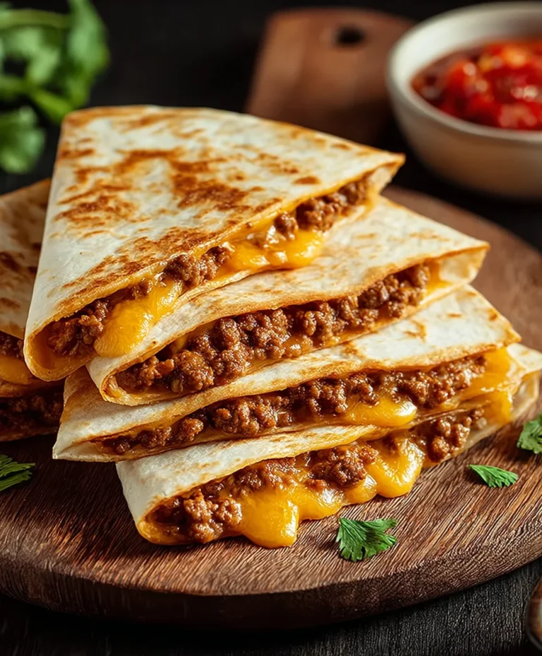 Cheesy Ground Beef Quesadillas- Easy Weeknight Dinner