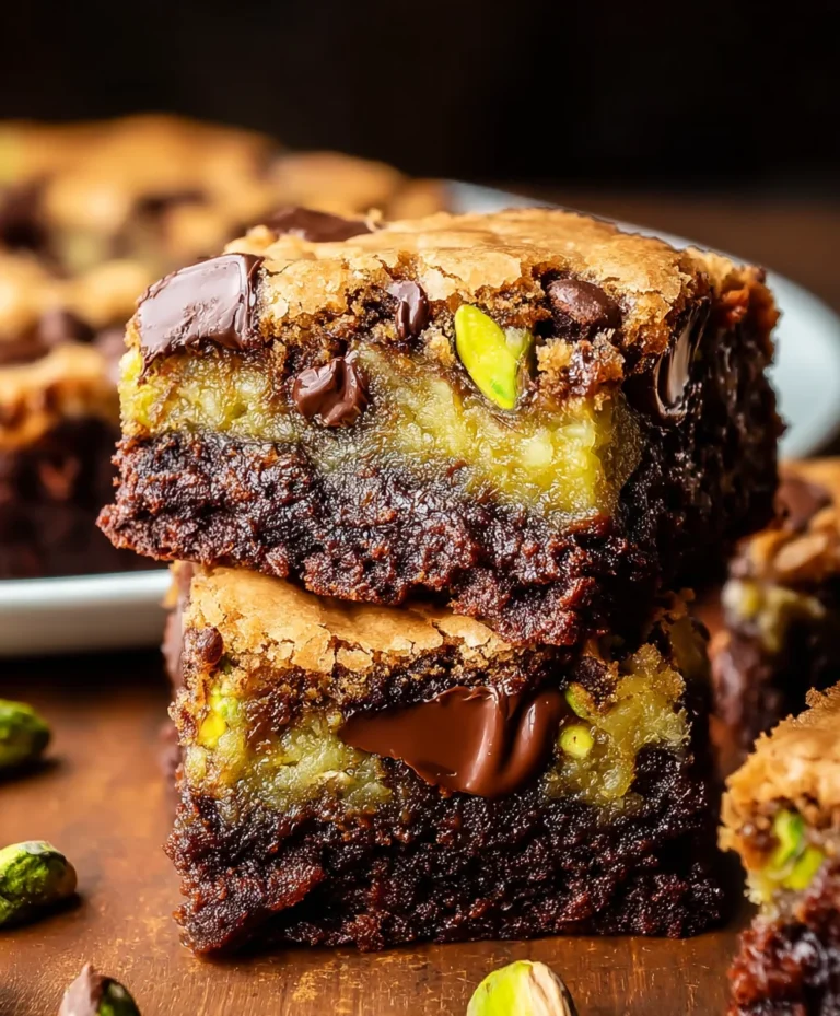 Pistachio Brookies-Fudgy Brownie Meets Chewy Cookie