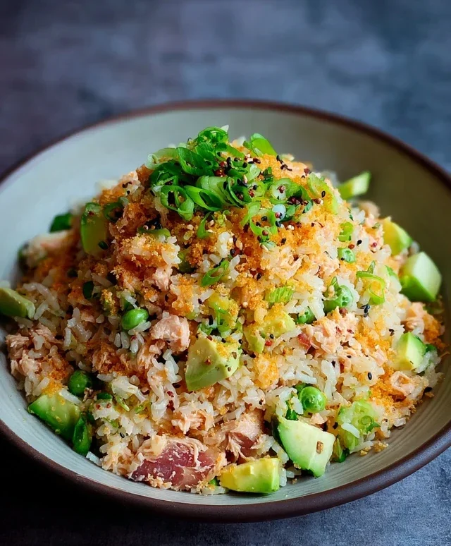 Tuna Avocado Crispy Rice Salad