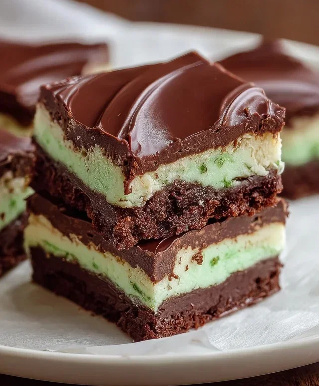 Triple-layer chocolate mint squares