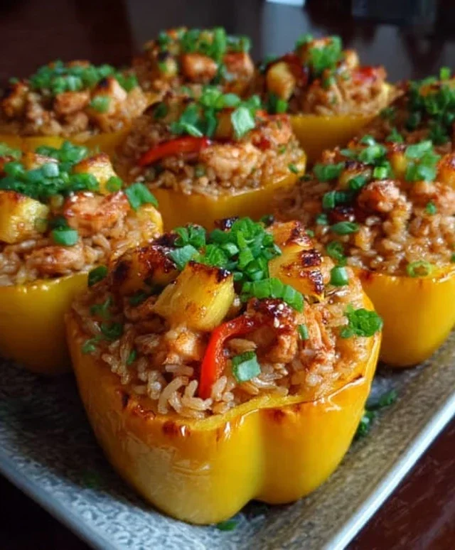 Teriyaki Pineapple Chicken and Rice Stuffed Peppers: A Sweet and Savory Meal