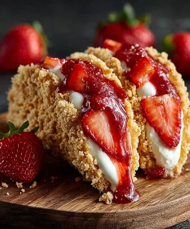 Strawberry Crunch Cheesecake Tacos
