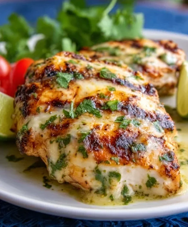 Grilled Salsa Verde Pepper Jack Chicken