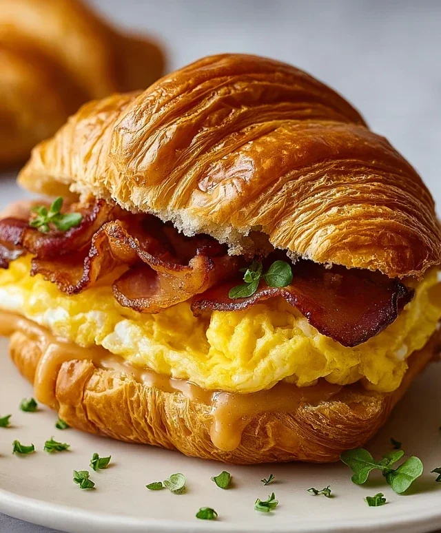 Killer Maple Mustard Croissant Breakfast Sandwiches