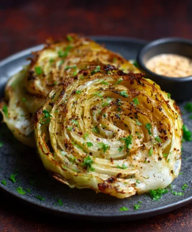 Oven Roasted Garlic Cabbage Steaks