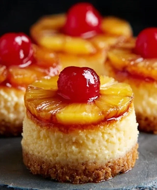 Mini Pineapple Upside-Down Cheesecakes