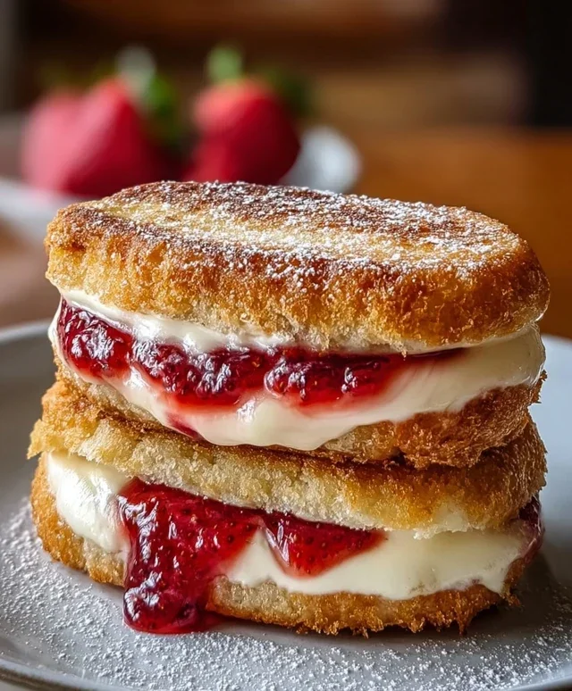 Fried Strawberry Cheesecake Sandwiches
