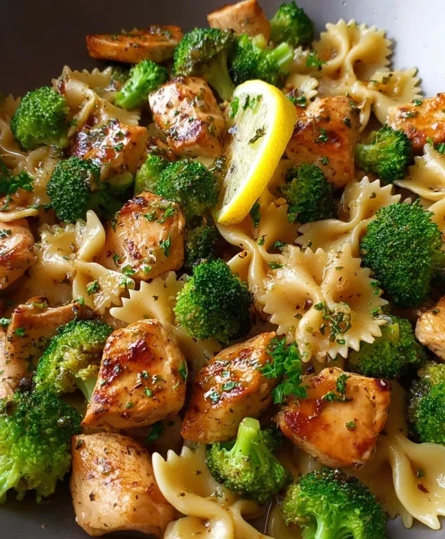 Cowboy Butter Lemon Bowtie Chicken with Broccoli Bliss