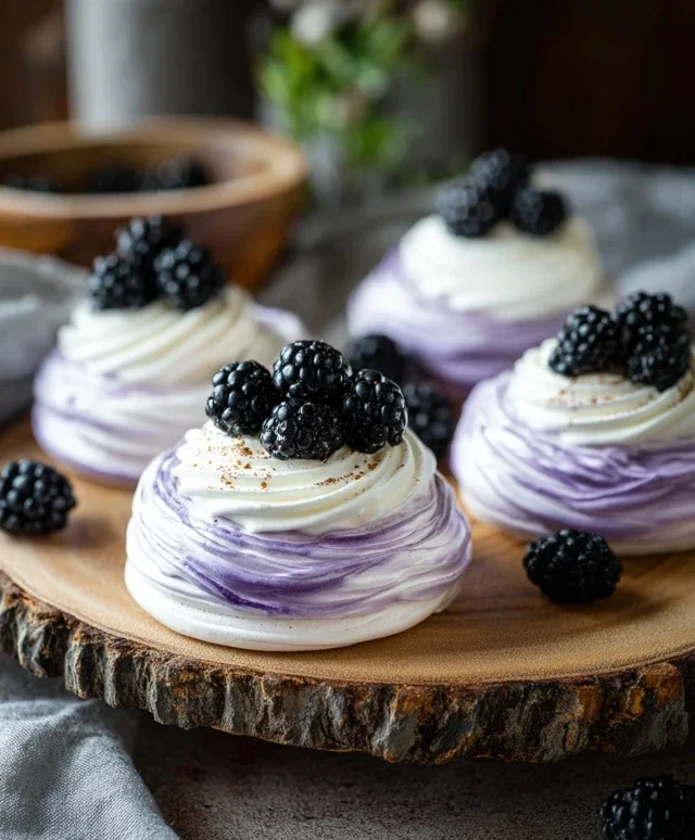 Blackberry Pavlovas