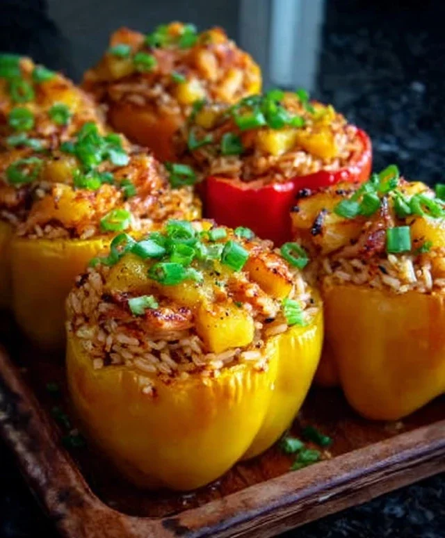 Teriyaki Pineapple Chicken and Rice Stuffed Peppers: A Sweet and Savory Meal