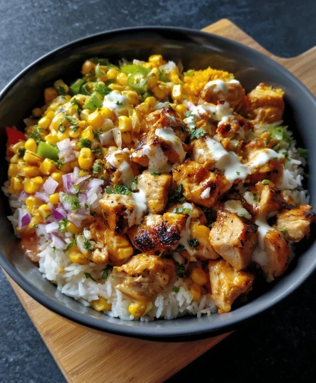Street Corn Chicken Rice Bowl