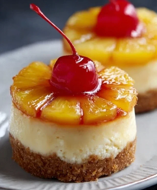 Mini Pineapple Upside-Down Cheesecakes