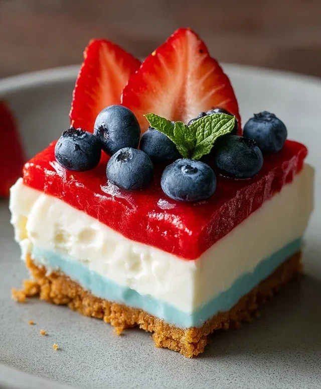 No Bake Patriotic Cheesecake