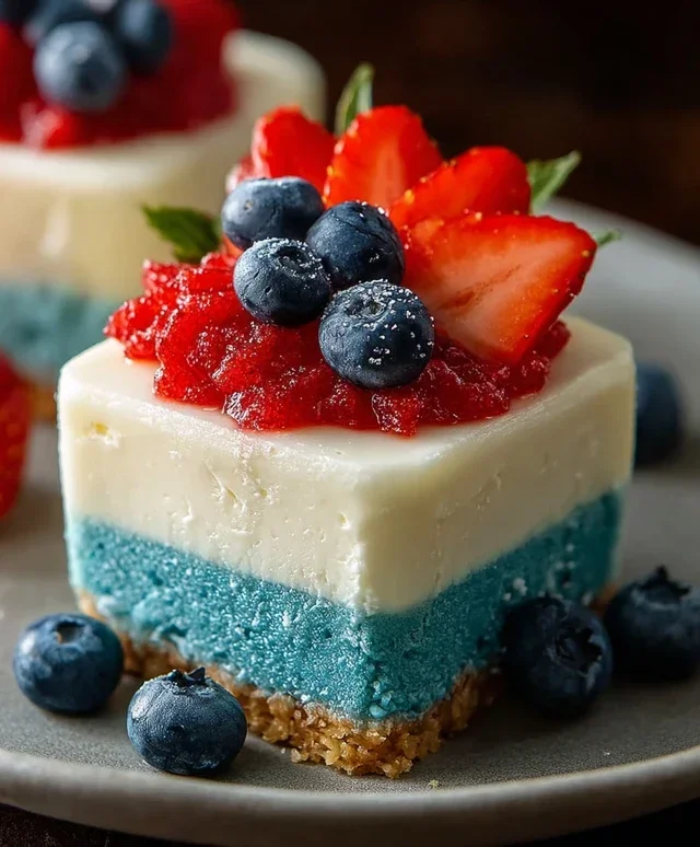 No Bake Patriotic Cheesecake