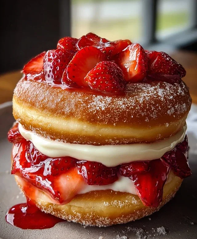 Strawberry Cheesecake Doughnut Burger