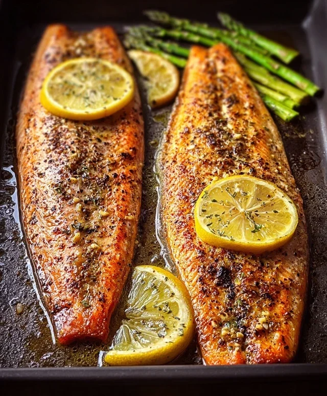 Baked Rainbow Trout with Lemon, Pepper, and Garlic