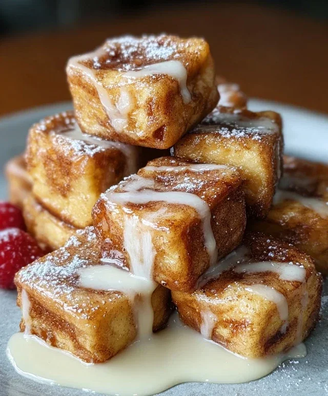 Cinnamon Roll French Toast Bites