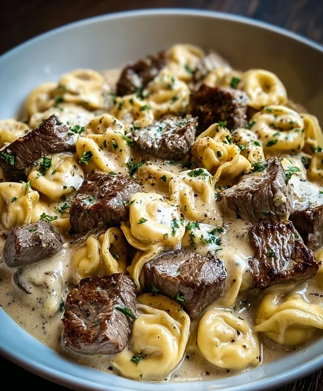 Cracked Garlic Steak Tortellini in Creamhouse Sauce Bliss