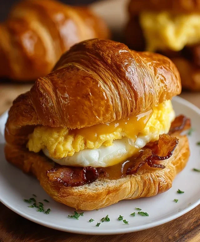Killer Maple Mustard Croissant Breakfast Sandwiches
