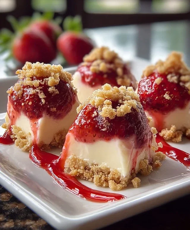 Strawberry Crunch Cheesecake Bites