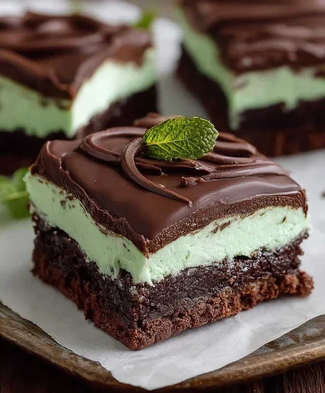 Triple-layer chocolate mint squares