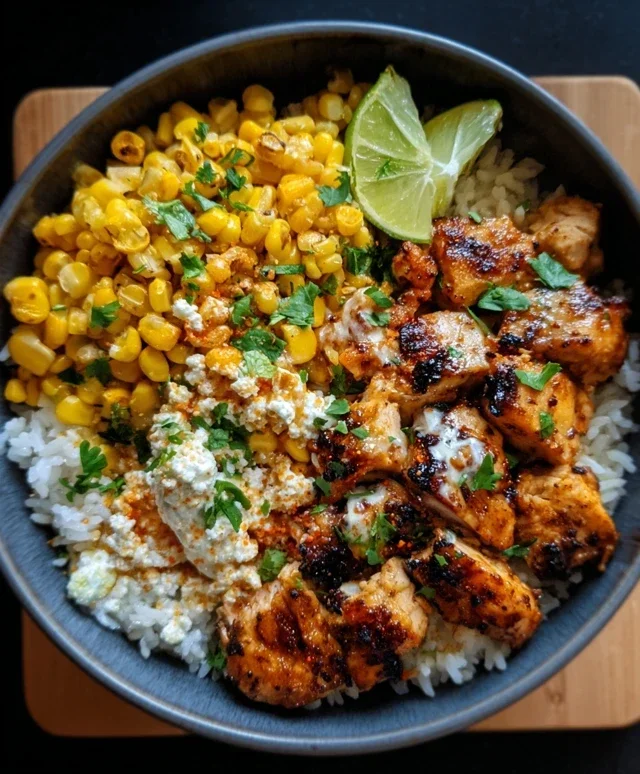 Street Corn Chicken Rice Bowl