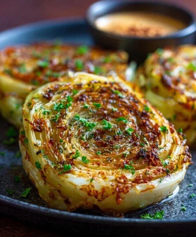 Oven Roasted Garlic Cabbage Steaks
