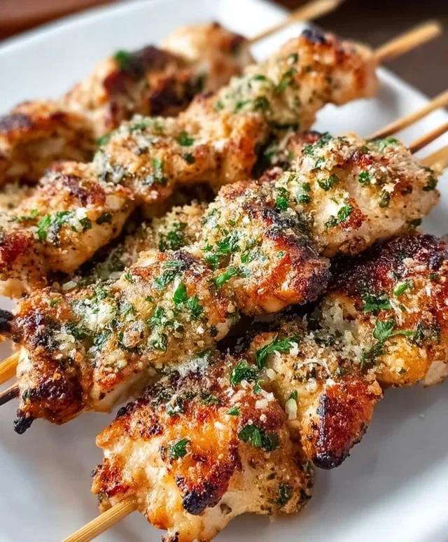 Ranch Garlic Parmesan Chicken Skewers