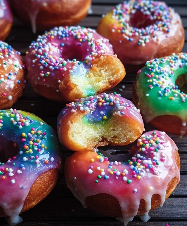 Rainbow-Filled Doughnuts