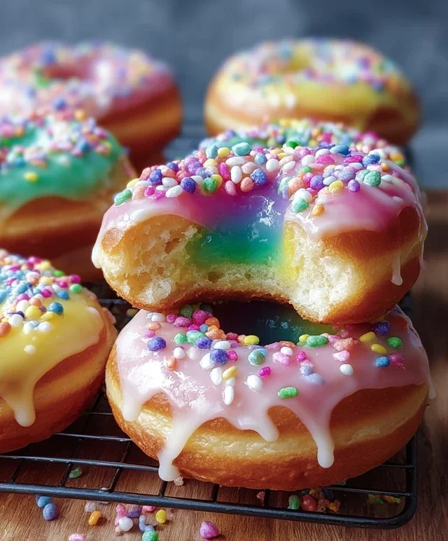 Rainbow-Filled Doughnuts