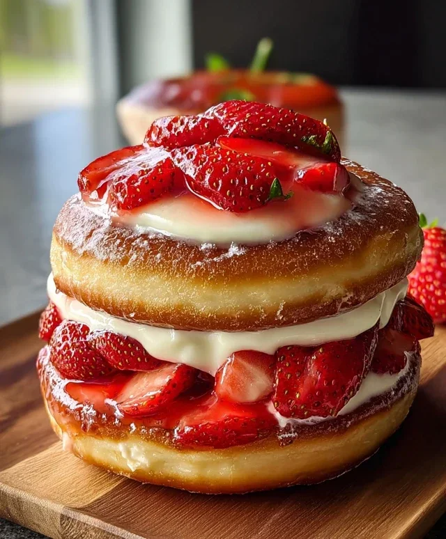 Strawberry Cheesecake Doughnut Burger