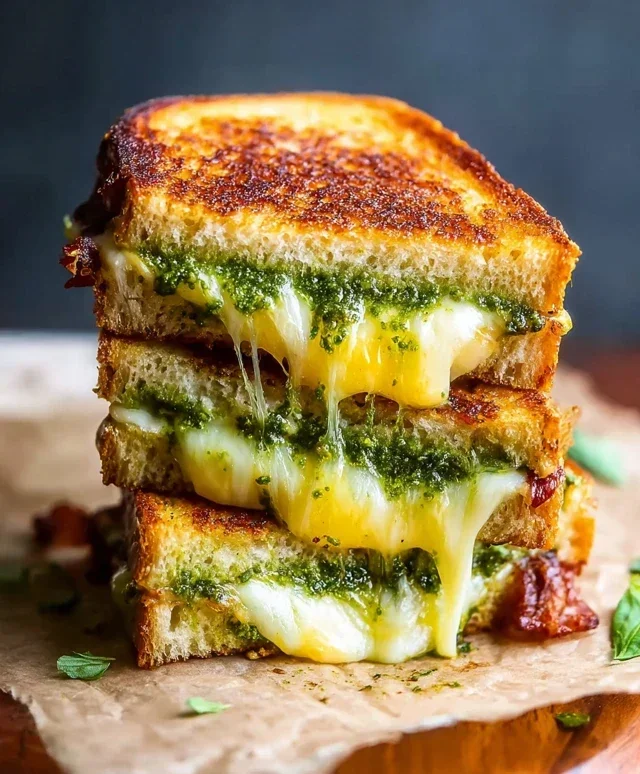Sourdough Pesto Grilled Cheese