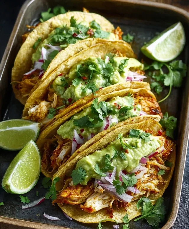 Crispy Poblano Chicken Tacos with Avocado-Jalapeño Salsa