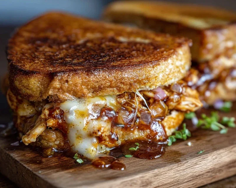 BBQ Chicken Grilled Cheese Sandwich