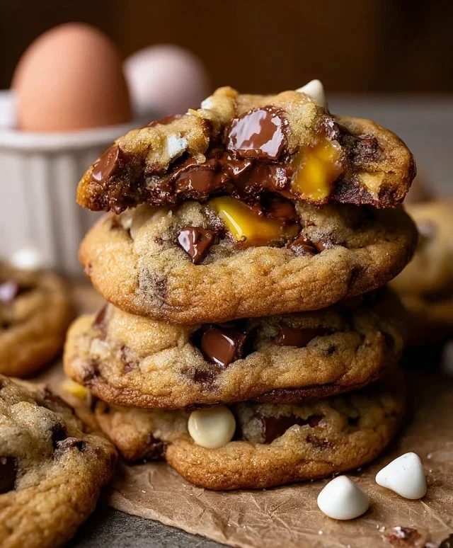 Brown Butter Cadbury Egg Cookies