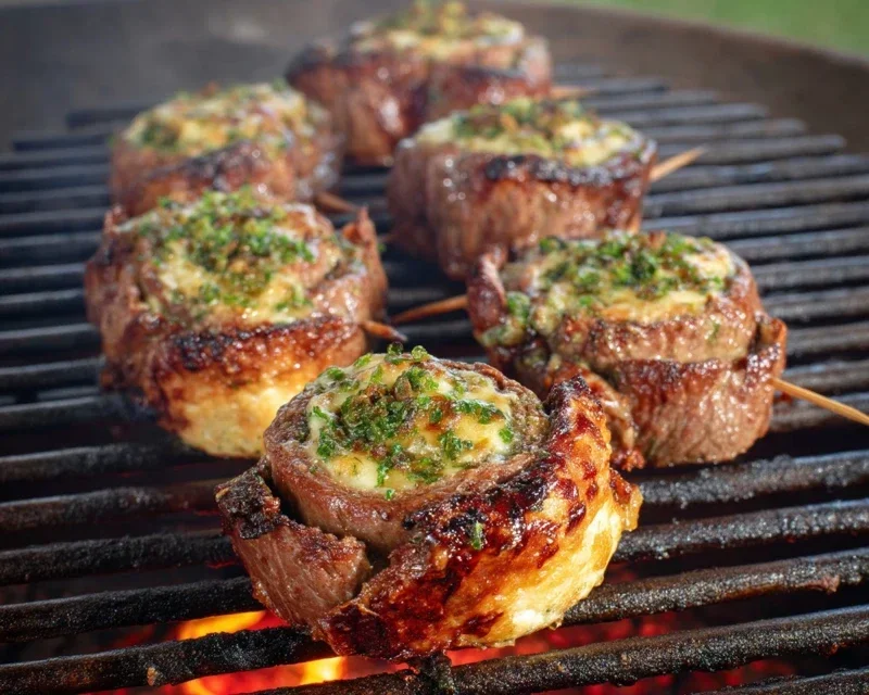 Grilled Beef Beef Bacon Wrapped Brussels Sprouts