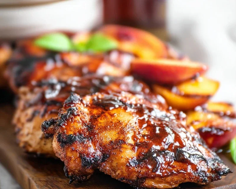 Grilled Bourbon Extract Extract Peach BBQ Chicken