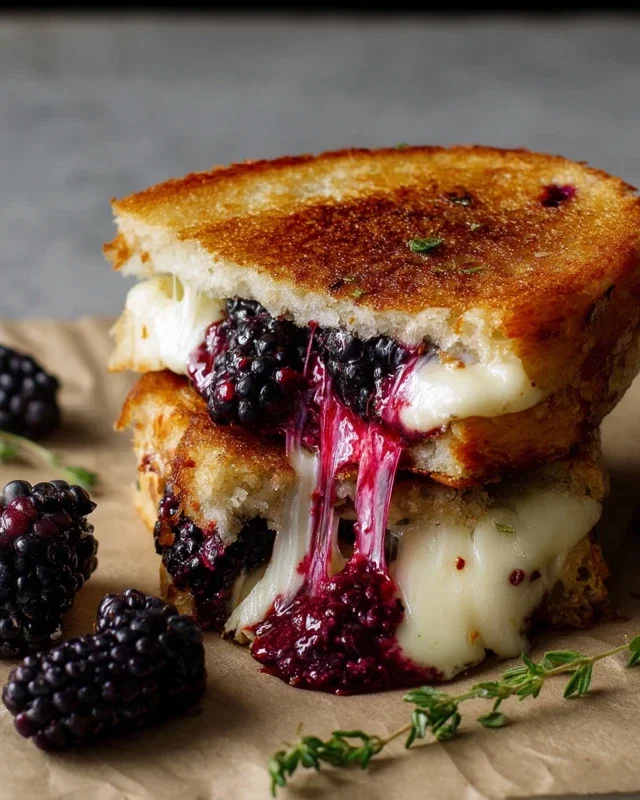 Blackberry Balsamic and Brie Grilled Cheese