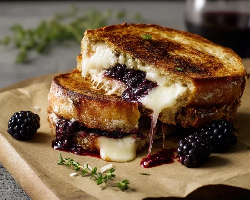 Blackberry Balsamic and Brie Grilled Cheese