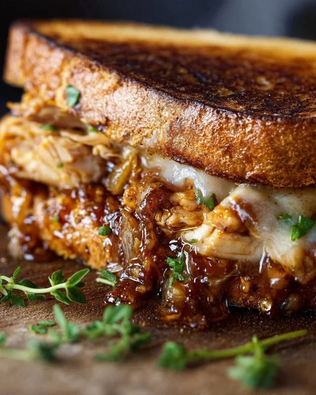 BBQ Chicken Grilled Cheese Sandwich