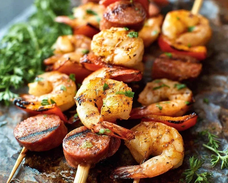 Sausage and Shrimp Kabobs