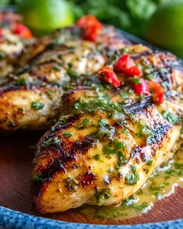 Grilled Salsa Verde Chicken with Pepper Jack