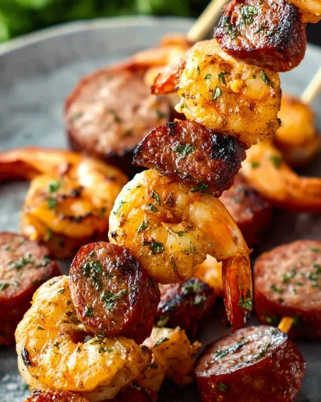 Sausage and Shrimp Kabobs