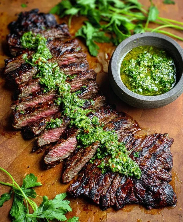 Skirt Steak Marinade Recipe with Chimichurri Recipe