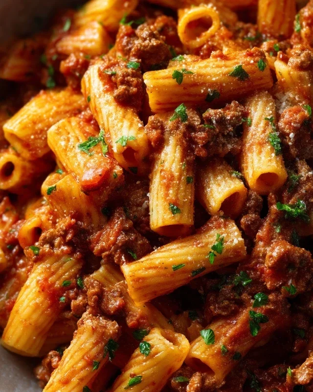 Beef Pasta in Tomato Sauce {Beef Ragu Pasta}