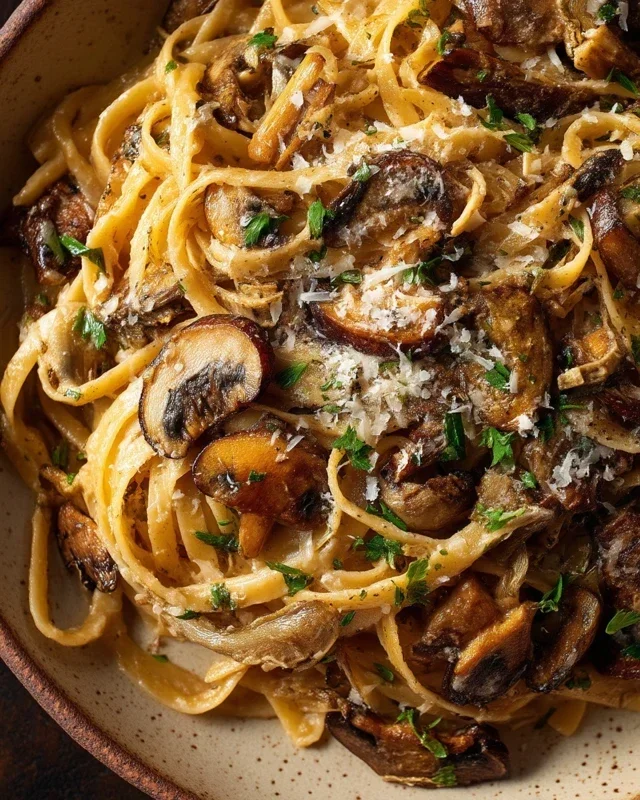 Caramelized Leek and Mushroom Gruyere Pasta